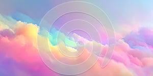 Pastel Rainbow Clouds Dreamy Sky Background