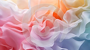 Pastel Rainbow Fabric Draped in Soft Waves