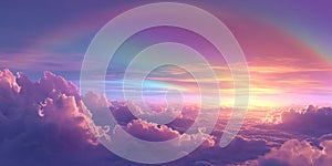 Pastel Rainbow Sunset Dreamy Sky Cloudscape Background