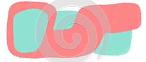 Pastel red green blob organic doodle hand drawing shape and form illustration background element