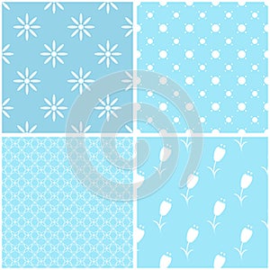 Pastel retro different vector seamless patterns.