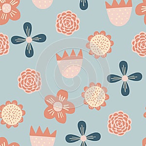 Pastel retro simple flower pattern