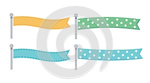 Pastel ribbon banner set. vector illustration