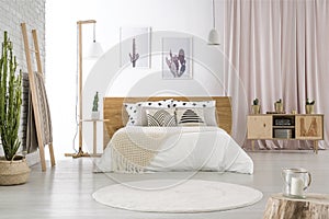 Pastel room with big bed