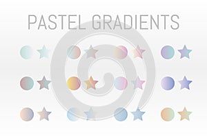 Pastel set Gradients element vector background. collection colorful