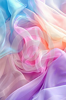 Pastel silk swirls in serene blues and pinks