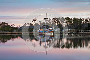 Pastel Sky and Water Reflection Manteo North Carolina