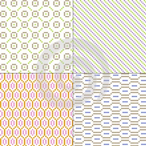 Pastel small geometric vector patterns