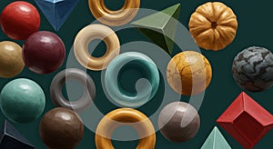 Pastel Spheres in Organized Grid