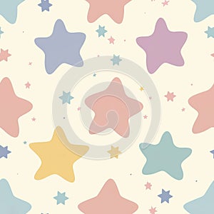 Pastel star seamless pattern for creative design projects. AI