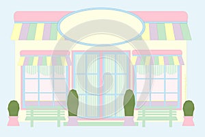 Pastel Store Front - Mouse Drawn photo