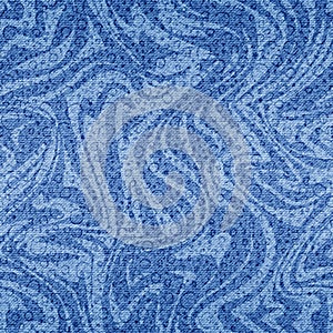 Pastel swirl seamless pattern. Repeated shibori pattern. Abstract tie dye background. Indigo texture. Repeating blue design print.