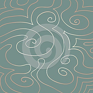 Pastel Swirls Pattern on Duck Egg Blue