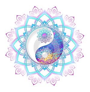 Pastel symbol of yin yang