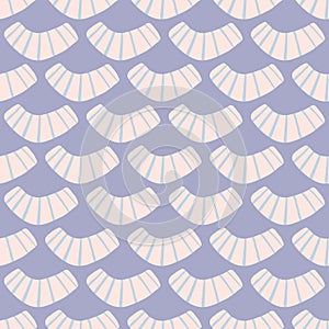 Pastel tones seamless geometry pattern. Soft blue background with abstract stripped shapes in light color