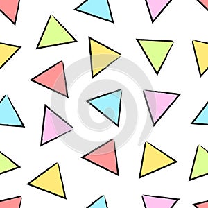 Pastel triangles seamless background