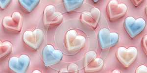 Pastel Valentine's Day Hearts Seamless Pattern