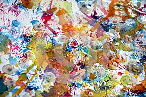 Pastel watercolor wax blurred background, vivid hues, spots