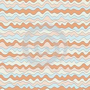 Pastel wave texture, seamless vector pattern for fashion textile, backdrops, wallpapers, wrapping paper and other
