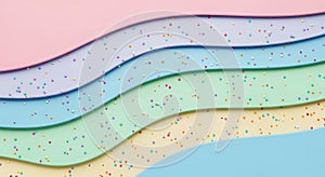 Pastel waves with subtle glitter texture