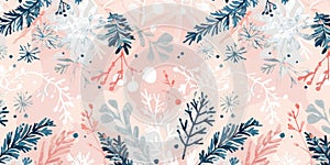 Pastel Winter Seamless Pattern Design