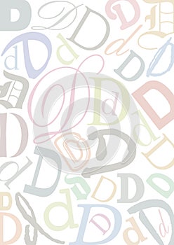 Pastell colored letter D