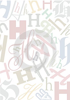 Pastell colored letter H