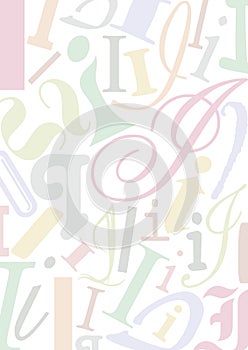 Pastell colored letter I