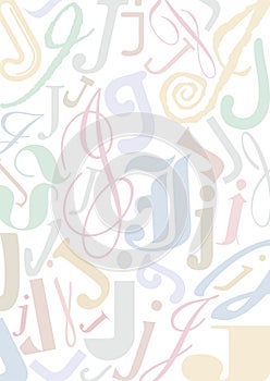 Pastell colored letter J