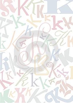 Pastell colored letter K