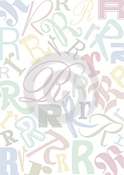 Pastell colored letter R