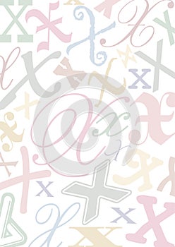 Pastell colored letter X