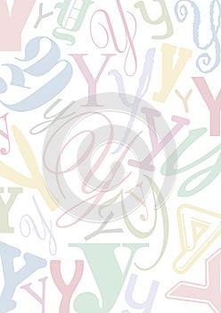 Pastell colored letter Y