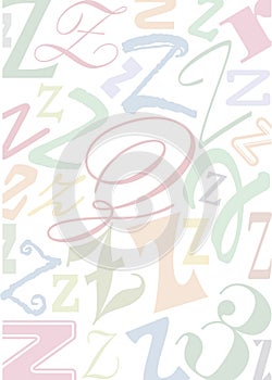 Pastell colored letter Z