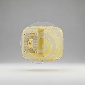 PastelYellow AIHardware ServerModule RoundedBlock 3DRender