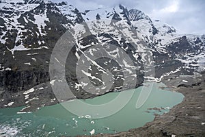 The Pasterze glacier with Grossglockner mountains massif