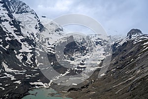 The Pasterze glacier with Grossglockner mountains massif