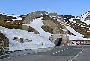 Pasterze glacier next to Grosslockner mountain in Austria