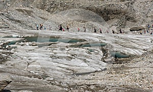 The Pasterze (Grossglockner) glacier in Alps