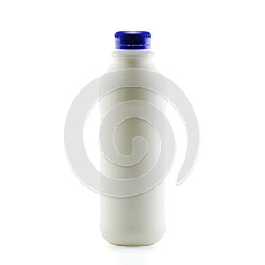 Pasteurized milk bottle white background with Clipping Path