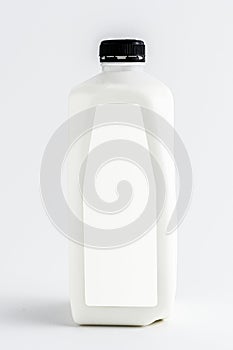 Pasteurized milk in plastic bottle photo