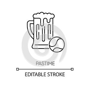 Pastime pixel perfect linear icon. Thin line customizable illustration. Leisure activities, recreation types, hobbies