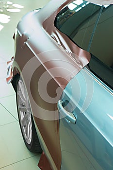 Pasting of car carbonic plastic