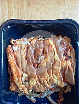 Pastitsio pre packed for cooking in a Microwave or Oven