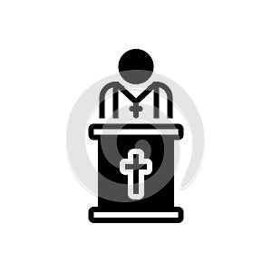 Black solid icon for Pastor, priest and father photo