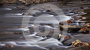 Pastoral image of streaming water and rocks in the Schuylkill River