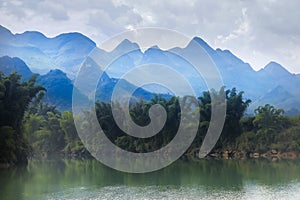 Pastoral scenery of The Dragon River,Hechi,China