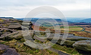 Pastoral winter view, at Stannage Edge, Derbyshire, January, 2020