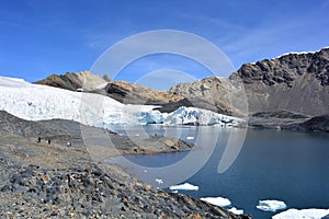 The Pastoruri glacier, inside the HuascarÃÂ¡n National Park, Peru photo