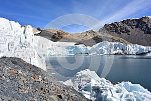 The Pastoruri glacier, inside the HuascarÃÂ¡n National Park, Peru photo